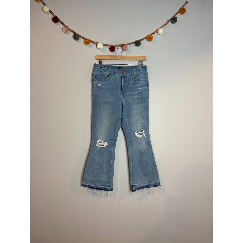 Express High Rise Cropped Flare Ultra Hyper Stretch jeans